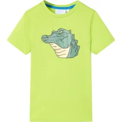 T-shirt til børn str. 116 limegrøn