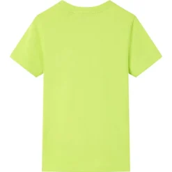 T-shirt til børn str. 116 limegrøn
