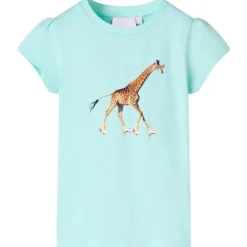 T-shirt til børn str. 92 lys akvamarinblå