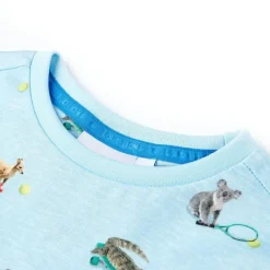 T-shirt til børn str. 116 lys blåmeleret