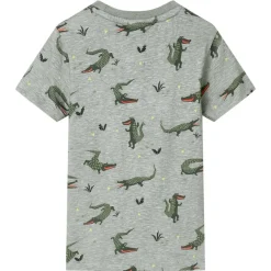 T-shirt til børn str. 104 lys kakimeleret