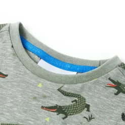 T-shirt til børn str. 104 lys kakimeleret
