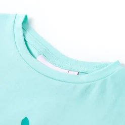 T-shirt til børn str. 128 lys mintgrøn