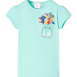 T-shirt til børn str. 128 lys mintgrøn