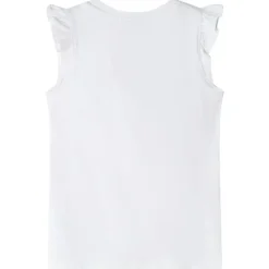 T-shirt til børn str. 140 med flæser ecrufarvet