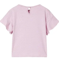 T-shirt til børn str. 104 med flæser lilla