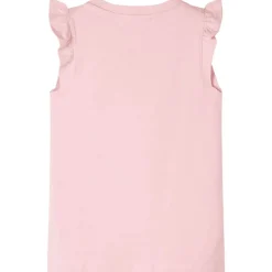 T-shirt til børn str. 104 med flæser lyserød