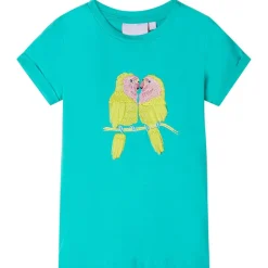 T-shirt til børn str. 116 mintgrøn