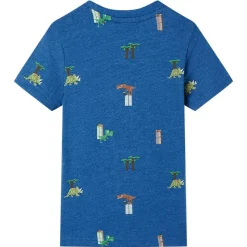 T-shirt til børn str. 104 mørk blåmeleret