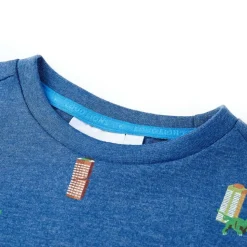 T-shirt til børn str. 104 mørk blåmeleret
