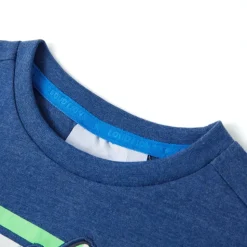 T-shirt til børn str. 128 mørk blåmeleret