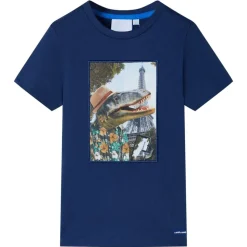 T-shirt til børn str. 116 mørkeblå