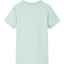 T-shirt til børn str. 104 striber lys mintgrøn