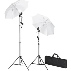 vdaXL fotostudieudstyr med bagtæpper, lamper og paraplyer