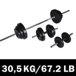 Vægtstang + 2 håndvægte 30,5 kg