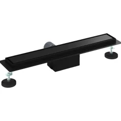 vidaXL 2 i 1 bruserafløb Sort 50 cm Rustfrit Stål 304