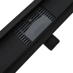 vidaXL 2 i 1 bruserafløb Sort 50 cm Rustfrit Stål 304