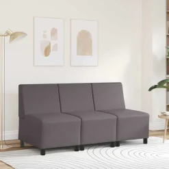 vidaXL | Modulsofa enhed uden arme | Grå 55 x 74 x 82 cm Kunstlæder
