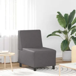 vidaXL | Modulsofa enhed uden arme | Grå 55 x 74 x 82 cm Kunstlæder