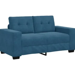 vidaXL | Tosæders sofa | med pude Blå Fløjl