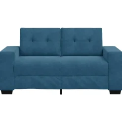 vidaXL | Tosæders sofa | med pude Blå Fløjl