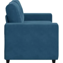 vidaXL | Tosæders sofa | med pude Blå Fløjl