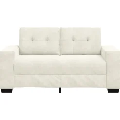vidaXL | Tosæders sofa | med pude Creme Fløjl