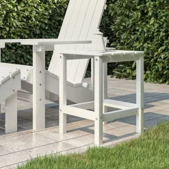 vidaXL Adirondack-havebord 38x38x46 HDPE hvid