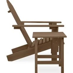 vidaXL Adirondack-havestol med bord massivt grantræ brun