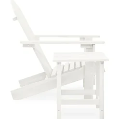 vidaXL Adirondack-havestol med bord massivt grantræ hvid