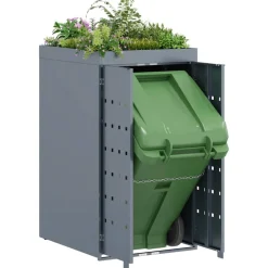 vidaXL Affaldsbeholder opbevaring med plantekasse tag til enkelt 240L beholder