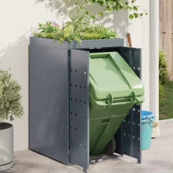 vidaXL Affaldsbeholder opbevaring med plantekasse tag til enkelt 240L beholder