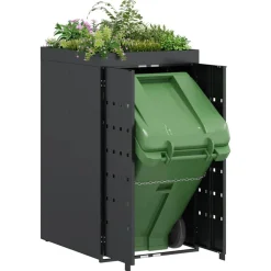 vidaXL Affaldsbeholder opbevaring med plantekasse tag til enkelt 240L beholder