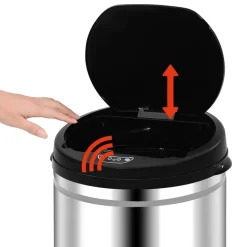 vidaXL affaldsspand med sensor 40 l rustfrit stål