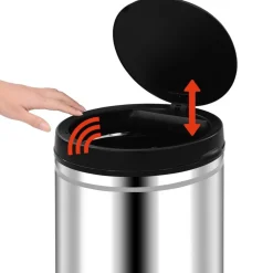 vidaXL affaldsspand med sensor 70 l rustfrit stål