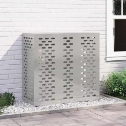 vidaXL Air Conditioner Cover Sølv 110 x 50 x 105 cm Rustfrit stål