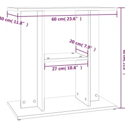 vidaXL akvariebord 60x30x60 cm konstrueret træ hvid