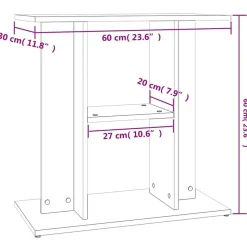 vidaXL akvariebord 60x30x60 cm konstrueret træ hvid
