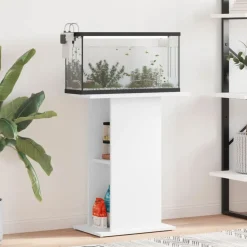 vidaXL akvariebord 60,5x36x72,5 cm konstrueret træ hvid