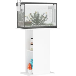 vidaXL akvariebord 60,5x36x72,5 cm konstrueret træ hvid