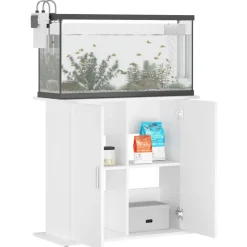 vidaXL akvariebord 81x36x73 cm konstrueret træ hvid