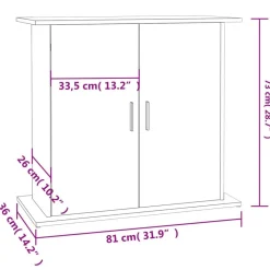 vidaXL akvariestativ betongrå 81x36x73 cm konstrueret træ