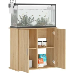 vidaXL akvariestativ Sonoma eg 81x36x73 cm konstrueret træ