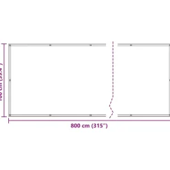vidaXL Altan Skærm Gråbrun 100 x 800 cm Oxford stof