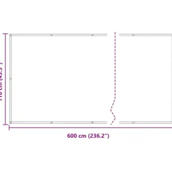 vidaXL Altan Skærm Gråbrun 110 x 600 cm Oxford stof
