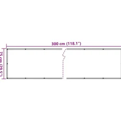 vidaXL altanafskærmning 300x75 cm PVC hvid