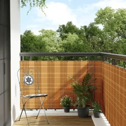 vidaXL altanafskærmning 300x80 cm polyrattan lysebrun
