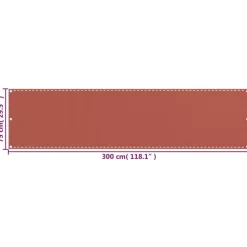 vidaXL altanafskærmning 75x300 cm HDPE terrakotta