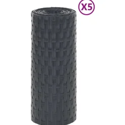 vidaXL altanafskærmninger 5 stk. 255x19 cm polyrattan antracitgrå
