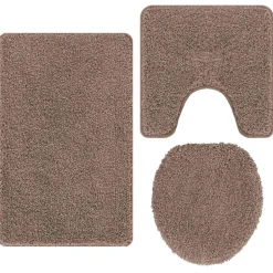 vidaXL Anti-skid badevægs måttesæt 3 pcs Brun PP